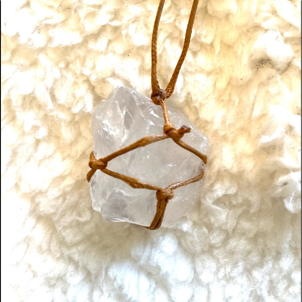 White Quartz Adjustable rope necklace